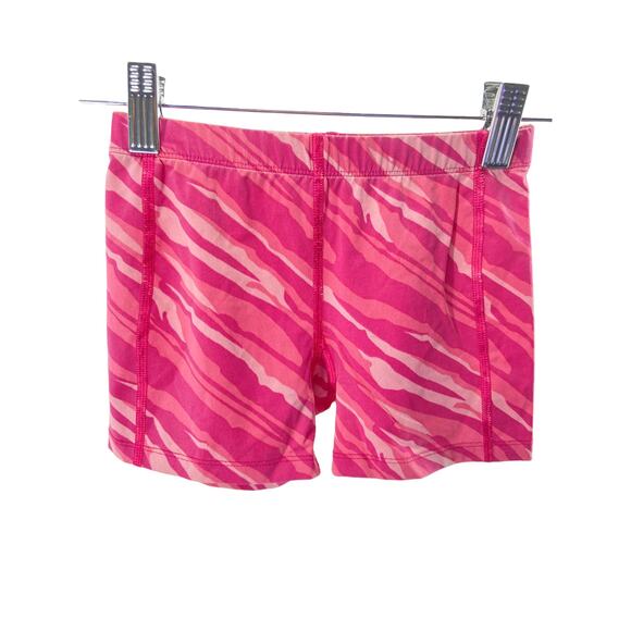 BCG Girls Multi-Tone Pink Zebra Striped Athletic Bike Shorts Youth Size Small/7 - Picture 1 of 7